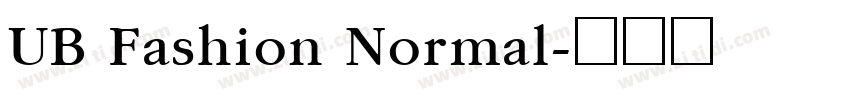 UB Fashion Normal字体转换
